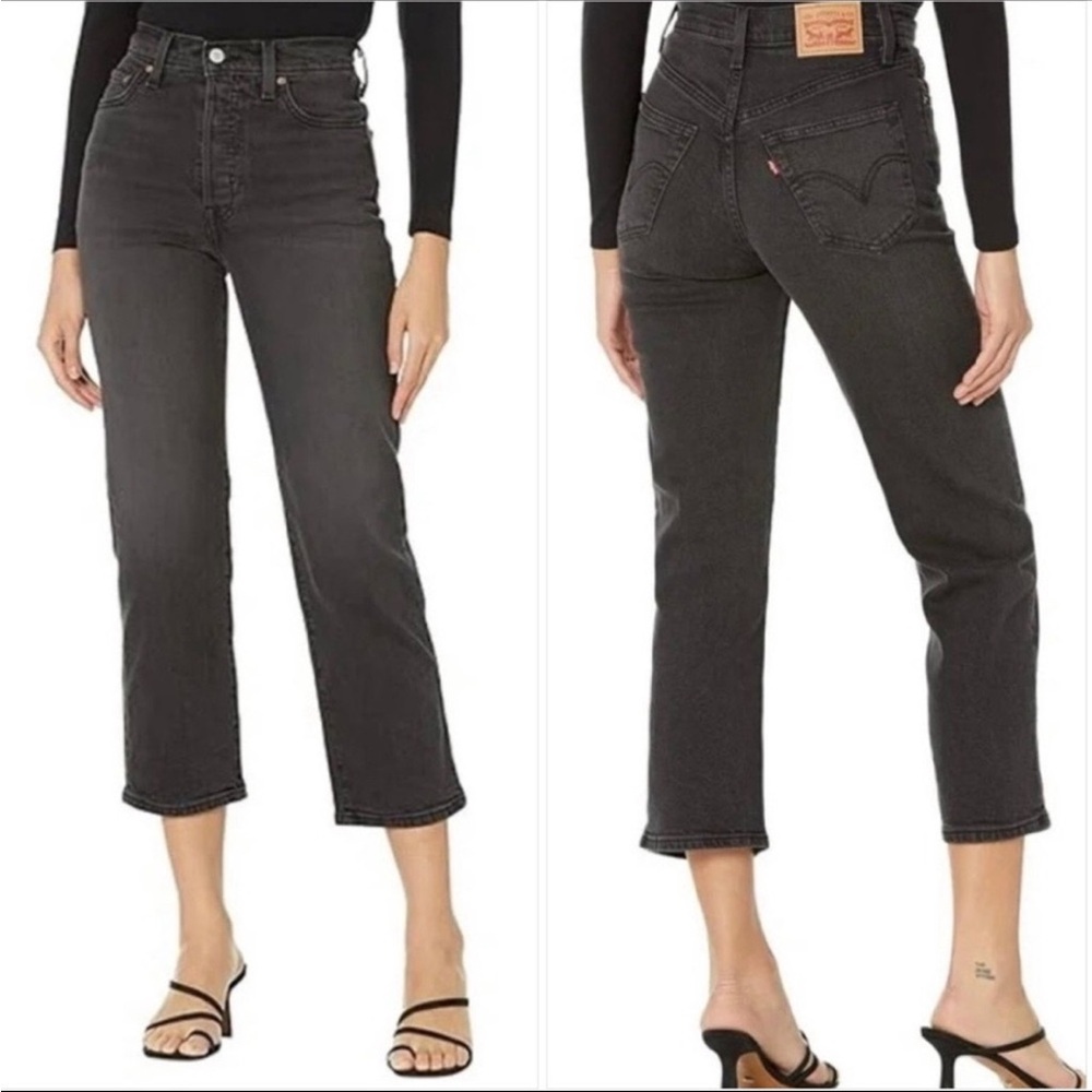Levi's Ribcage Ankle Straight Black Wash Jeans